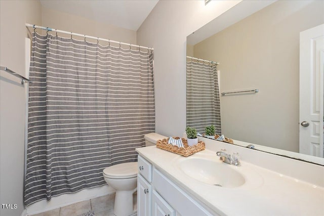 7616 Satinwing Ln, Raleigh, NC 27617 - bathroom with tile patterned floors, toilet, and vanity