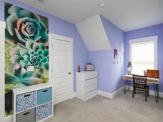 1180 Duke Farm Dr, Wake Forest, NC 27587 - bedroom featuring light colored carpet, baseboards, and vaulted ceiling