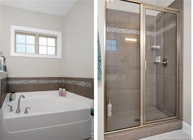 308 Wishaw Ct, Hope Mills, NC 28348 - full bath with a garden tub and a shower stall