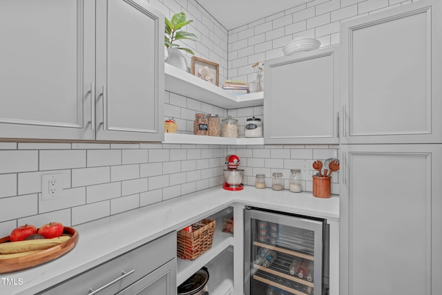 storage area featuring beverage cooler