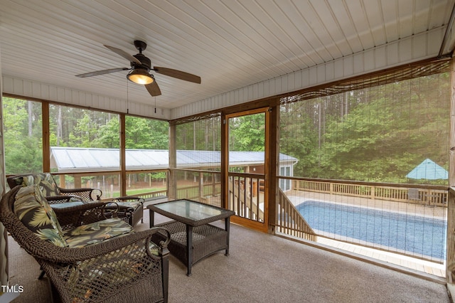3653 Range Rd, Stem, NC 27581 - sunroom with ceiling fan and plenty of natural light