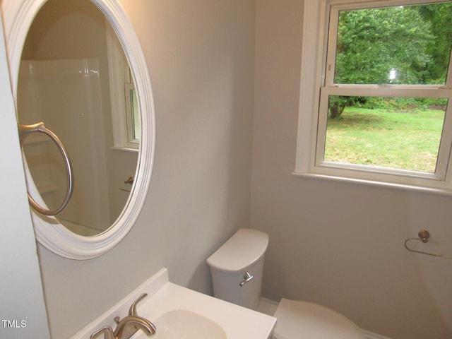 bathroom with toilet and vanity