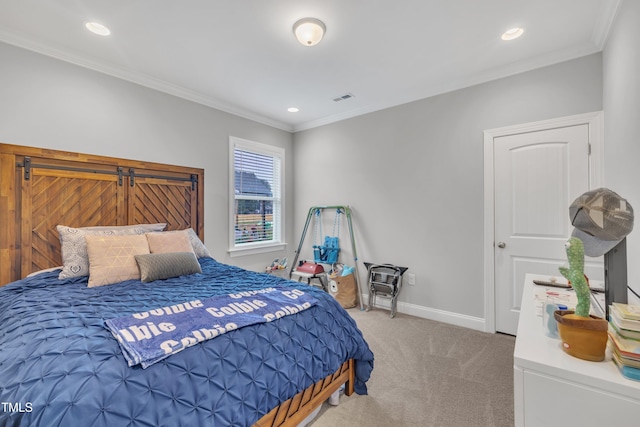 9 Little Sunshine Brk, Smithfield, NC 27577 - carpeted bedroom featuring ornamental molding, recessed lighting, and baseboards