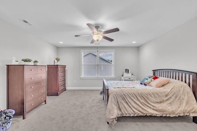 9 Little Sunshine Brk, Smithfield, NC 27577 - bedroom with light carpet, baseboards, recessed lighting, and ceiling fan