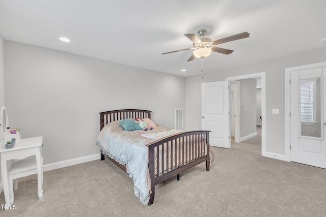 9 Little Sunshine Brk, Smithfield, NC 27577 - bedroom featuring carpet flooring, baseboards, recessed lighting, and ceiling fan