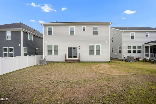 712 Emmer St, Rolesville, NC 27571 - rear view of property featuring entry steps and central AC