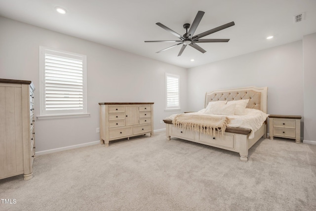 712 Emmer St, Rolesville, NC 27571 - bedroom featuring recessed lighting, baseboards, carpet flooring, and a ceiling fan