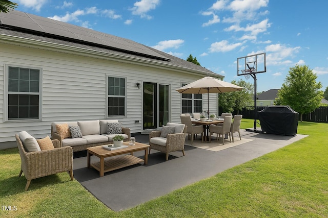view of patio with an outdoor hangout area