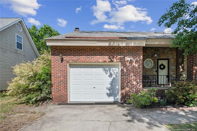 garage with driveway