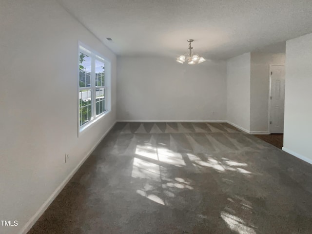4126 Amber Stone Way, Durham, NC 27704 - unfurnished dining area featuring a chandelier, baseboards, visible vents, and carpet floors
