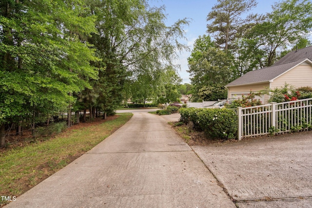 view of concrete road