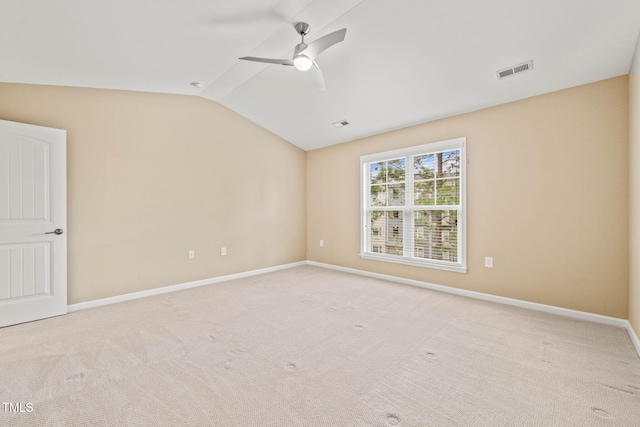 507 Brier Crossings Loop, Durham, NC 27703 - empty room with vaulted ceiling, a ceiling fan, and carpet flooring