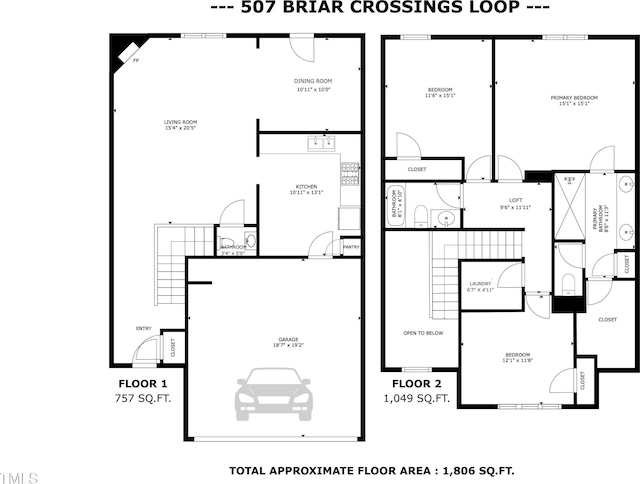 507 Brier Crossings Loop, Durham, NC 27703 - view of home floor plan