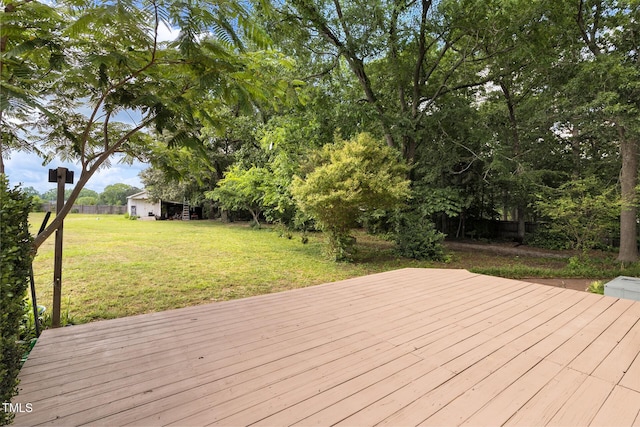 59 Troy Dr, Fuquay Varina, NC 27526 - deck featuring a lawn
