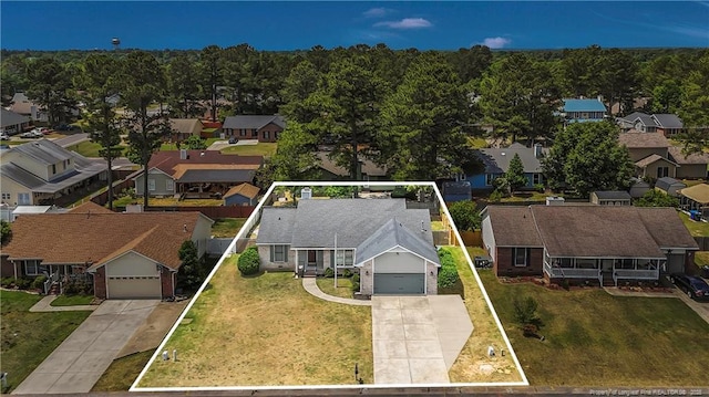 drone / aerial view with a residential view