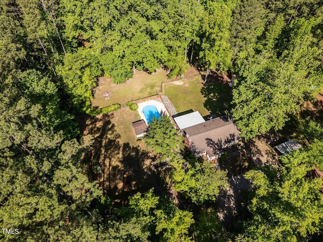 aerial view of a pool area