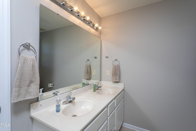 bathroom with double vanity