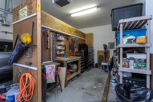storage room with electric panel