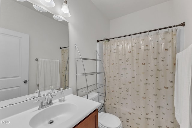 416 Durants Neck Ln, Morrisville, NC 27560 - full bathroom with toilet, a shower with shower curtain, and vanity