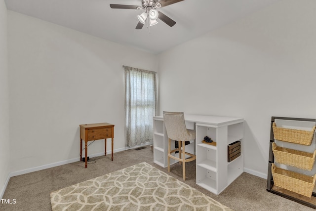 416 Durants Neck Ln, Morrisville, NC 27560 - office space featuring carpet floors, a ceiling fan, and baseboards