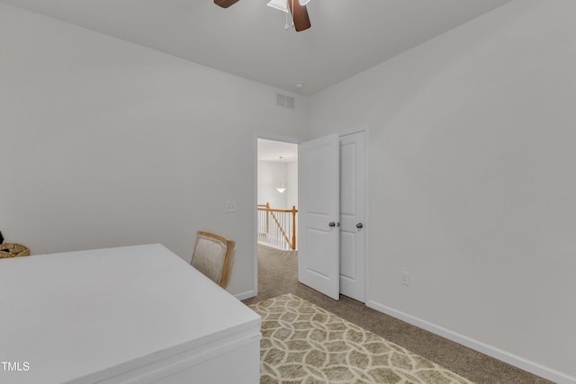 416 Durants Neck Ln, Morrisville, NC 27560 - office area with light carpet, a ceiling fan, and baseboards