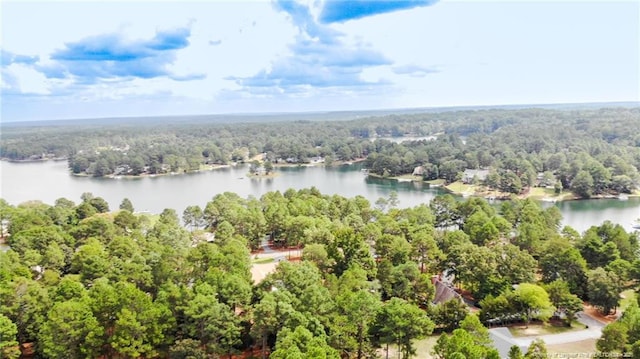 241 Firetree Ln, West End, NC 27376 - aerial view with a water view and a wooded view