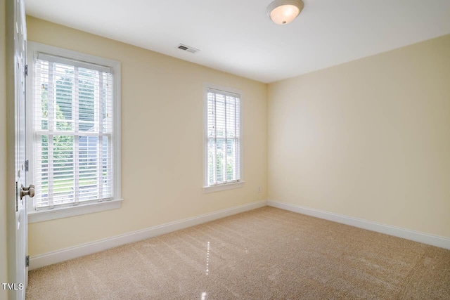 carpeted empty room with plenty of natural light and baseboards