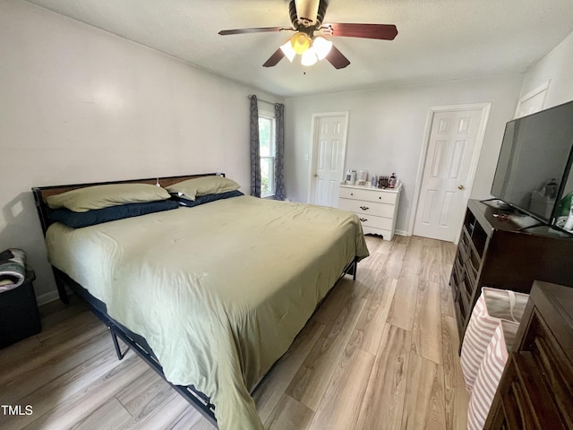 1305 Shakentown St, Knightdale, NC 27545 - bedroom featuring light wood finished floors and ceiling fan