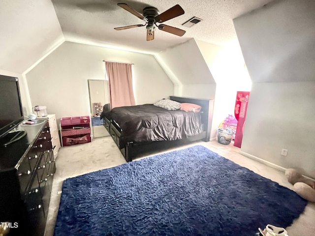 1305 Shakentown St, Knightdale, NC 27545 - bedroom with vaulted ceiling, carpet flooring, and ceiling fan