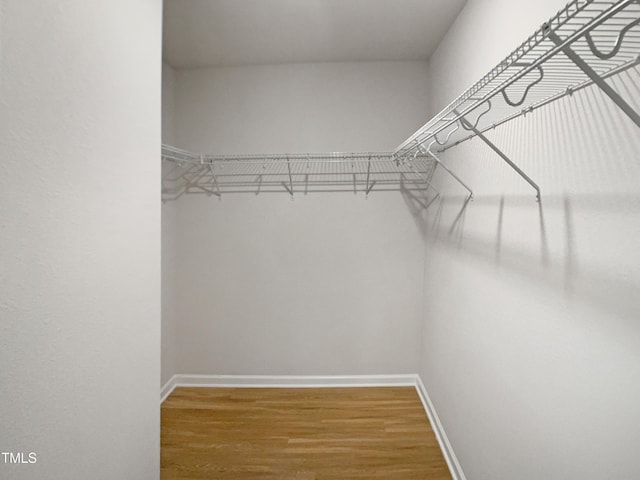 spacious closet with wood finished floors