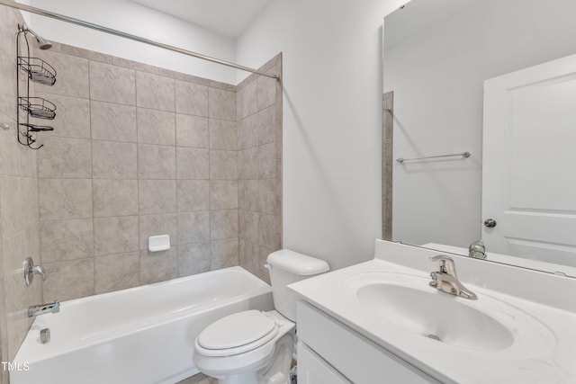 2100 Curry Meadow Way, Durham, NC 27703 - bathroom featuring vanity, washtub / shower combination, and toilet