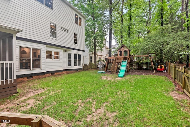 view of yard featuring a playground