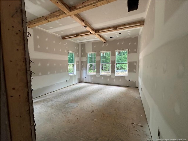 194 Landon Rdg, Sanford, NC 27330 - empty room featuring coffered ceiling and beamed ceiling