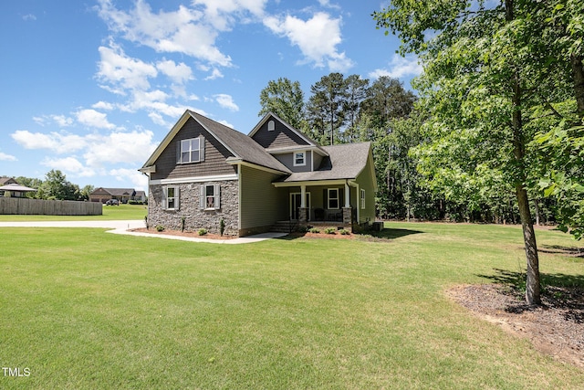 91 Carsons Creek Trl, Wendell, NC 27591 - craftsman inspired home with covered porch and stone siding