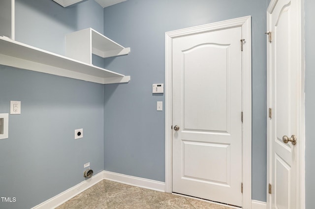 91 Carsons Creek Trl, Wendell, NC 27591 - washroom featuring hookup for an electric dryer, baseboards, and tile patterned flooring