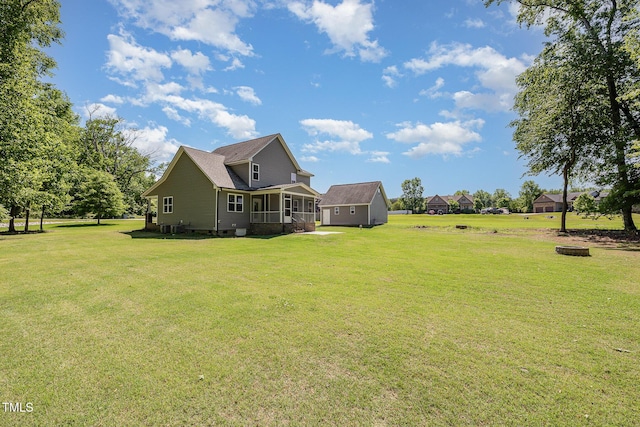 91 Carsons Creek Trl, Wendell, NC 27591 - view of side of property with a lawn, crawl space, and a porch
