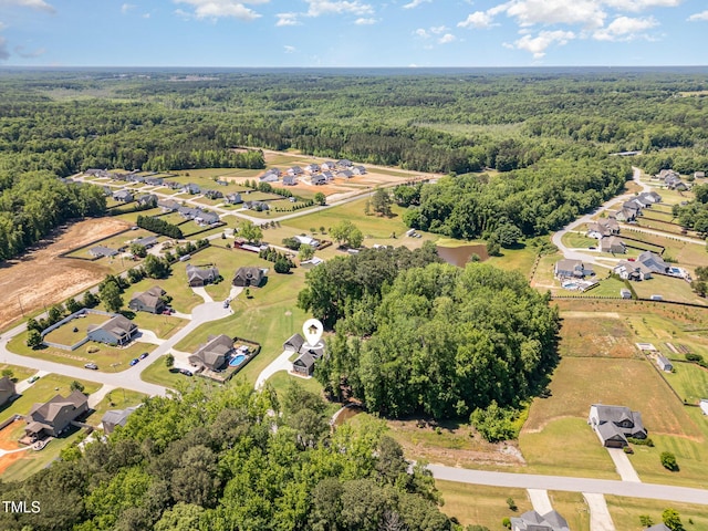 91 Carsons Creek Trl, Wendell, NC 27591 - aerial view of residential area featuring a heavily wooded area
