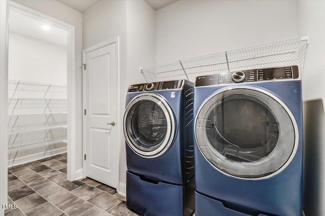5082 Dogwood Dr, Battleboro, NC 27809 - clothes washing area with washing machine and clothes dryer