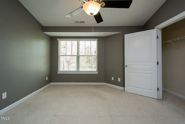 8016 Sycamore Hill Ln, Raleigh, NC 27612 - unfurnished bedroom with baseboards, a ceiling fan, visible vents, and light colored carpet