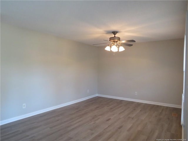 6324 Brussels Ct, Fayetteville, NC 28304 - spare room featuring baseboards, wood finished floors, and a ceiling fan