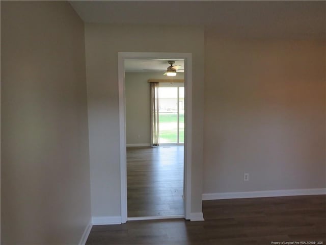 6324 Brussels Ct, Fayetteville, NC 28304 - unfurnished room with dark wood finished floors, baseboards, and ceiling fan