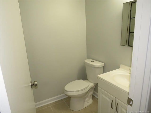 6324 Brussels Ct, Fayetteville, NC 28304 - half bathroom featuring tile patterned floors, toilet, baseboards, and vanity