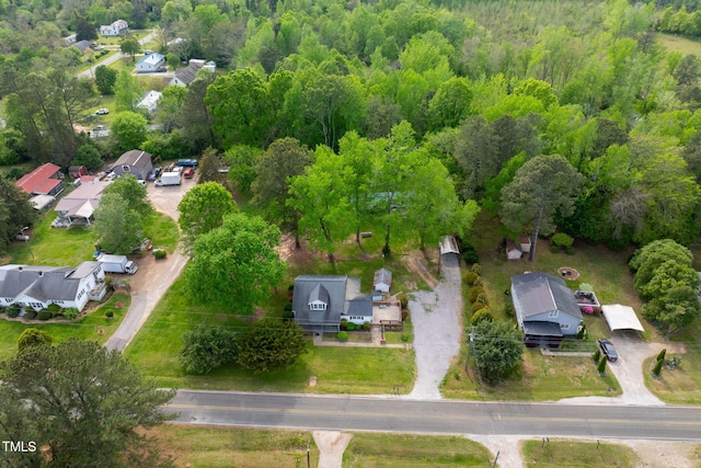 183 Red Hill Loop Rd, Warrenton, NC 27589 - birds eye view of property featuring a view of trees and a residential view