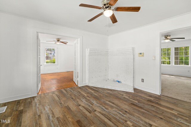 183 Red Hill Loop Rd, Warrenton, NC 27589 - unfurnished room featuring a ceiling fan, baseboards, and wood-type flooring