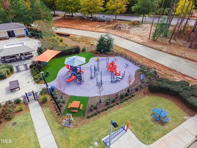 bird's eye view of a recreational park