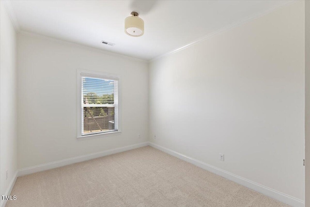 833 Ember Dr, Durham, NC 27703 - spare room with ornamental molding, baseboards, and light carpet
