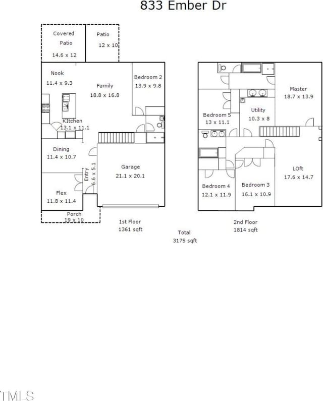 833 Ember Dr, Durham, NC 27703 - floor plan / room layout