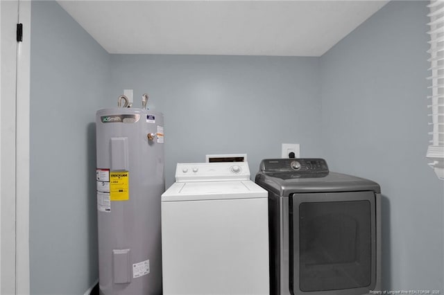 1618 Hickory Ridge Ct, Fayetteville, NC 28304 - laundry room with electric water heater and separate washer and dryer