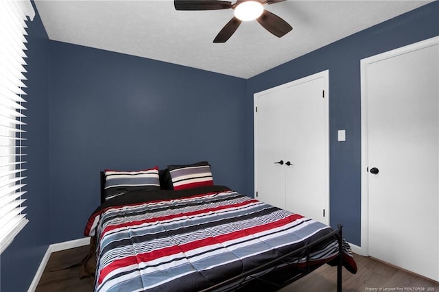 1618 Hickory Ridge Ct, Fayetteville, NC 28304 - bedroom featuring wood finished floors, baseboards, and ceiling fan