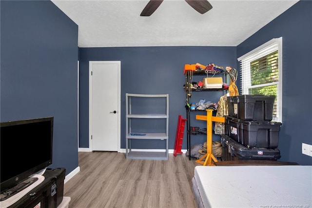 1618 Hickory Ridge Ct, Fayetteville, NC 28304 - bedroom with wood finished floors, baseboards, and a ceiling fan